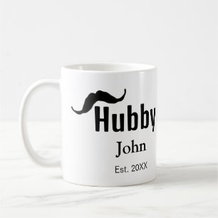 Hubby Ehemann Name Datum Jahr Schnurrbart einfach Kaffeetasse