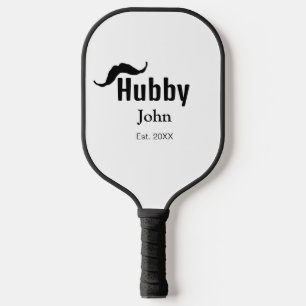 Hubby Ehemann Name Datum Jahr Schnurrbart einfach Pickleball Schläger