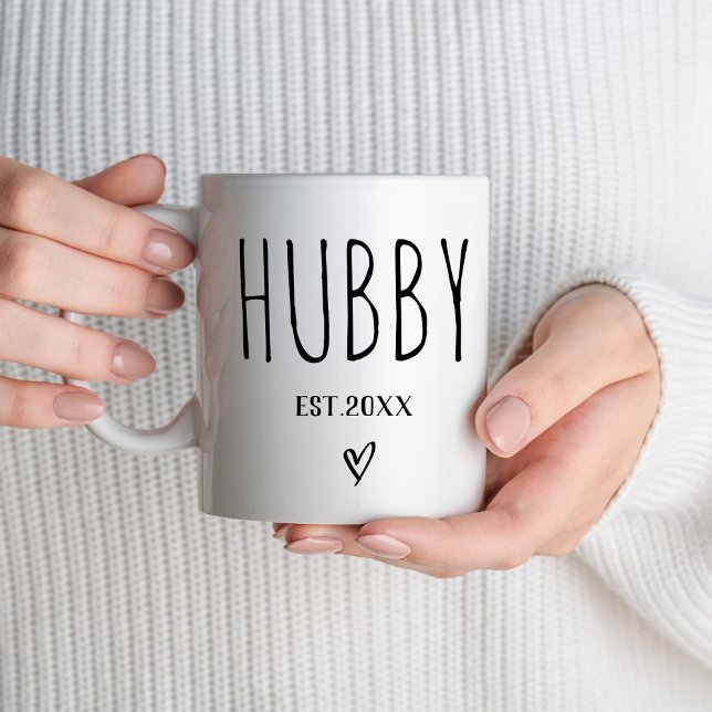 Hubby Est 2024 Ankündigung zur Hochzeit Kaffeetasse (Von Creator hochgeladen)