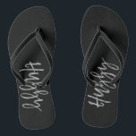Hubby Flip Flops mit Silberfolientyppografie<br><div class="desc">Hubby Flip Flops mit Gold-Silbertypografie</div>