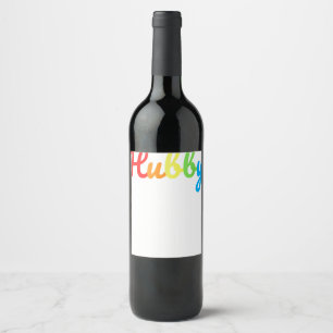 Hubby Gay Pride LGBT Wedding Gifts Flitterwochen Weinetikett