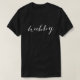 Hubby Modern White Script Black Mens T-Shirt (Design vorne)