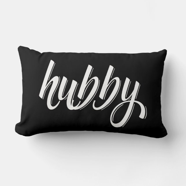 Hubby - niedliches Design von Ehemann-Typografie Lendenkissen (Vorderseite)
