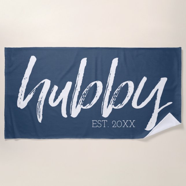 Hubby - Whimsikkalligraphie für den Raum Strandtuch (Vorderseite)