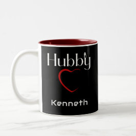 Hubby Wifey Couple Wedding Anniversary-Geschenk Zweifarbige Tasse