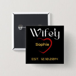 Hubby Wifey Wedding-Geschenk Button