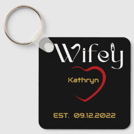 Hubby Wifey Wedding-Jubiläumsgeschenk Schlüsselanhänger