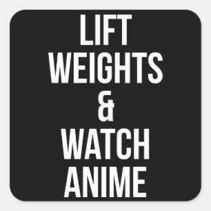 Hubgewicht und Anime - Inspirationsspielraum Quadratischer Aufkleber