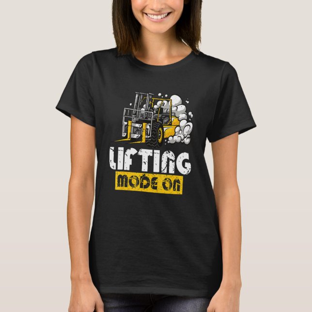 Hubmodus auf der Gabelstapleroper des zertifiziert T-Shirt (Vorderseite)