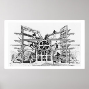 Hubraum der printing press invented by Richard Mar Poster