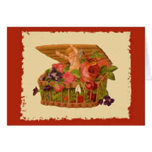 Hubraum und Rose in einem Korb