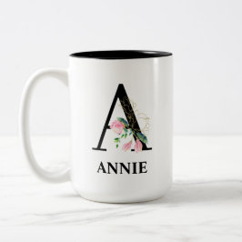 HÜBSCH A MIT MONOGRAMM ZWEIFARBIGE TASSE