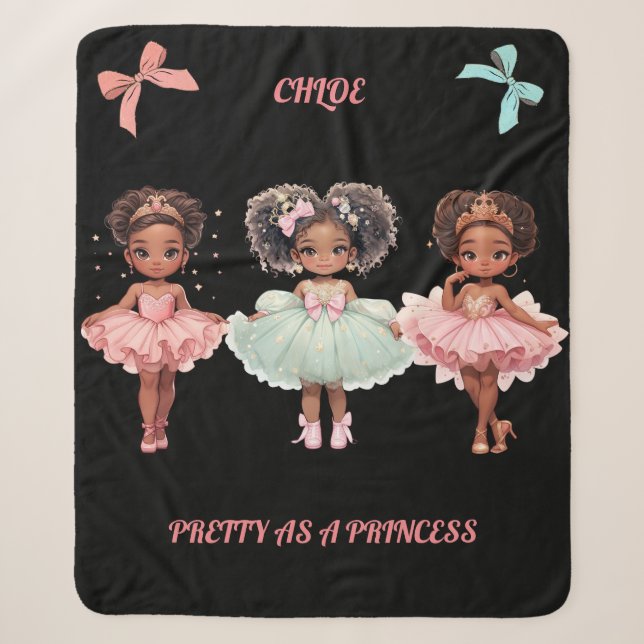 "HÜBSCH ALS PRINZESS" PERSONALISIERT SHERPADECKE (Vorderseite)