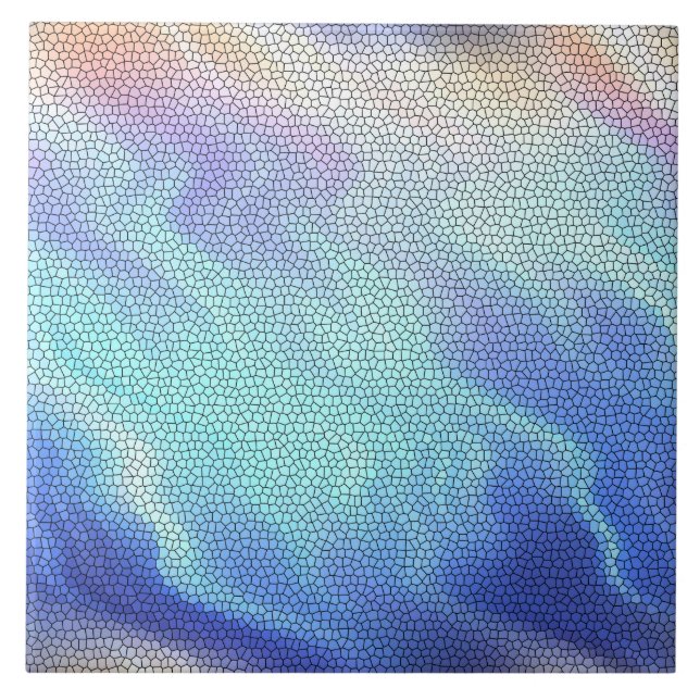 Hübsch Aqua Blue Lila Pastel Mosaic Tiles Fliese (Vorderseite)