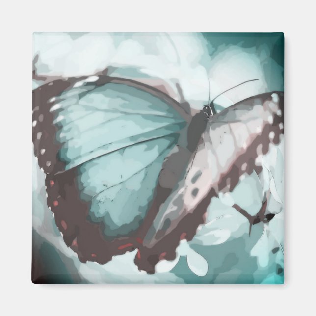 Hübsch Aqua Butterfly Magnet (Vorne)