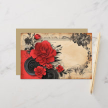 Hübsch Art Deco Goth Red Blume Scrapbook Paper