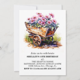 Hübsch Aster Blume Geburtstagsparty Einladungen