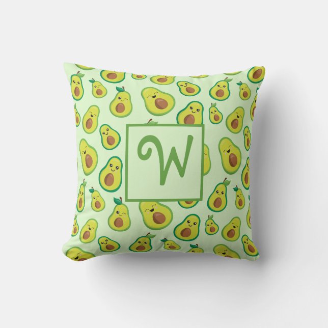 Hübsch Avocado Green Throw Kissen (Vorderseite)