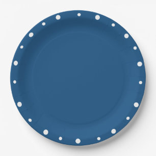 Hübsch Azure Blue White Polka Dots Pappteller