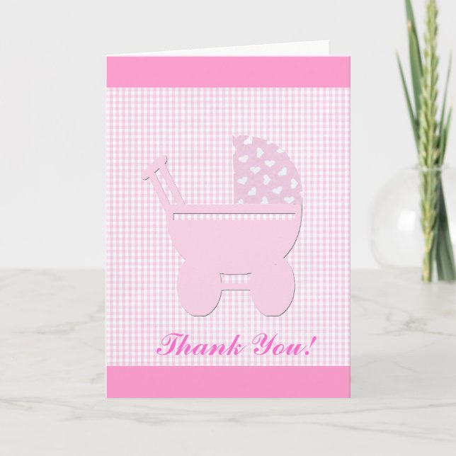 Hübsch Baby Girl Pink Dankeskarte (Vorderseite)