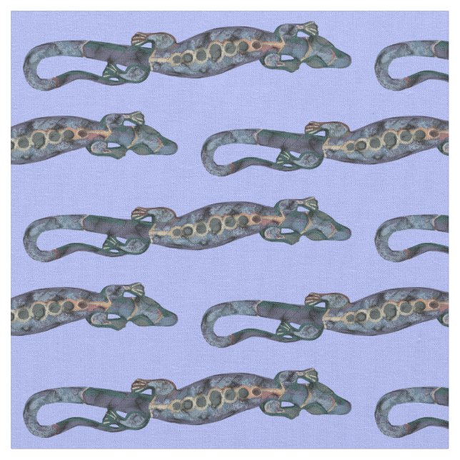 Hübsch BALI LIZARD Design blue + Ihre Ideen Stoff (Nahaufnahme)