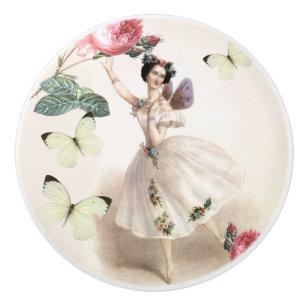 Hübsch Ballerina Fairy Keramik Pull Keramikknauf