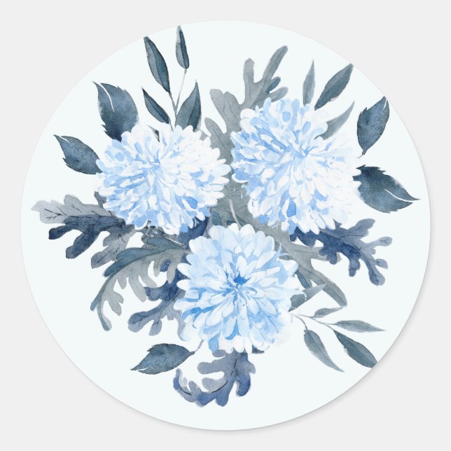 Hübsch Blau Runder Aufkleber (Vorderseite)