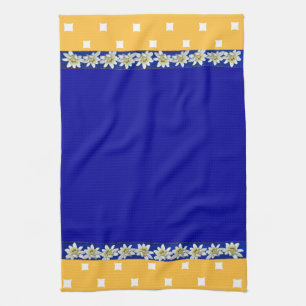 Hübsch Blau und Gelb Edelweiss Küchentücher
