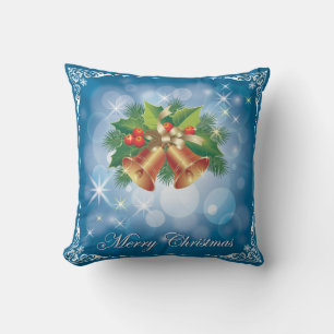 Hübsch Blau und Weiß frohen Weihnachtsplatz Kissen