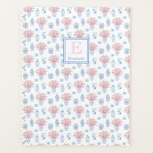 Hübsch-blau-weiß-rosa Ginger Jar Zuhause School Planer