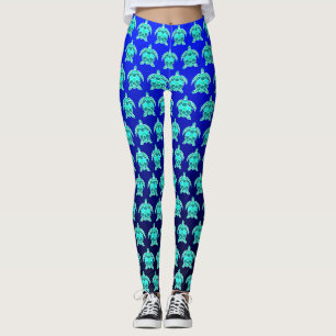 Hübsch-blaugrünes türkisfarbenes Schildkrötenmuste Leggings