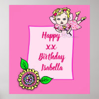 Hübsch Blonde Fairy Girl Happy Birthday