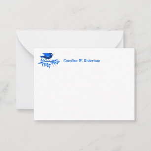 Hübsch Blue Bird Nature Custom Option Vielen Dank Mitteilungskarte