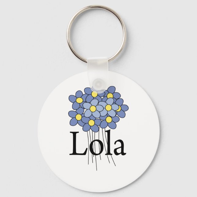 Hübsch Blue Blume Lola T - Shirt Schlüsselanhänger (Vorderseite)