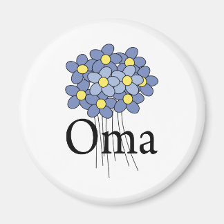 Hübsch Blue Blume Oma T - Shirt Magnet