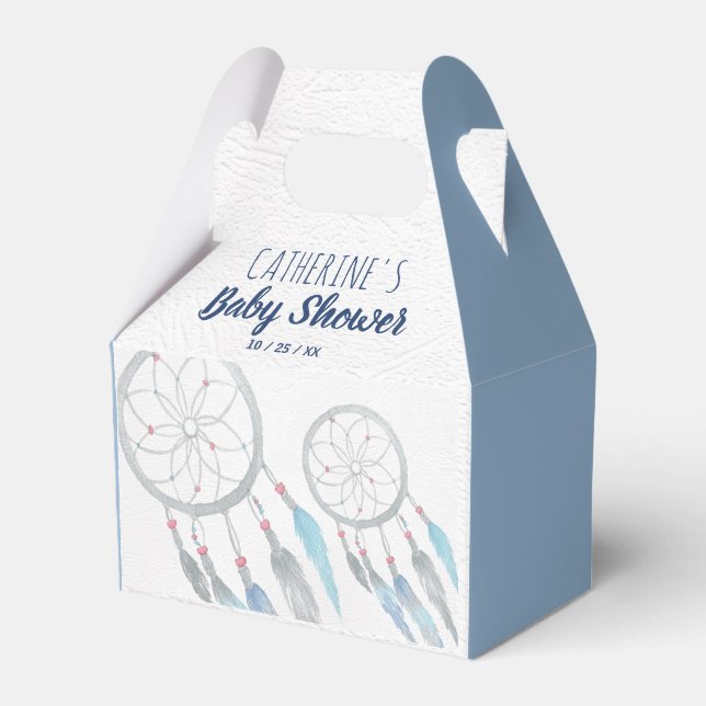 Hübsch Blue Boho Dreamcatcher Baby Dusche Geschenkschachtel (Vorderseite)