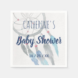 Hübsch Blue Boho Dreamcatcher Baby Dusche Serviette
