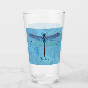 Hübsch Blue Dragonfly Drink Beer Pint Brille Glas