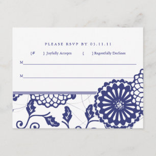 Hübsch Blue Floral UAWG RSVP Karte