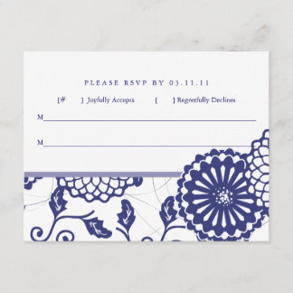 Hübsch Blue Floral UAWG RSVP Karte