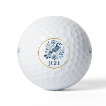 Hübsch Blue Folk Bird Monogramed Custom
