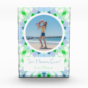 Hübsch Blue Green Mother's Day Best Mama Mommy Ges Fotoblock
