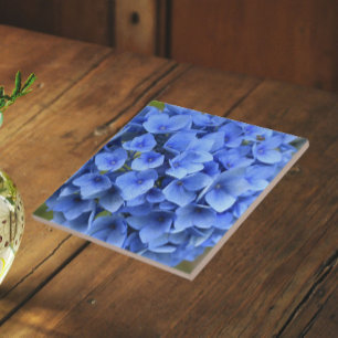 Hübsch Blue Hydrangea Bloom Floral Fliese