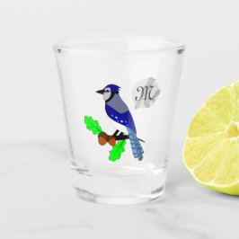 Hübsch Blue Jay Bird Schnapsglas