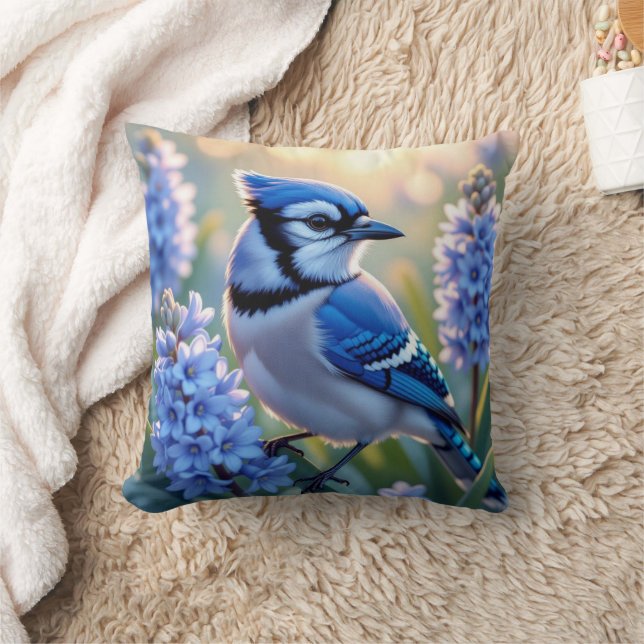 Hübsch Blue Jay und Lilacs Kissen (Decke)