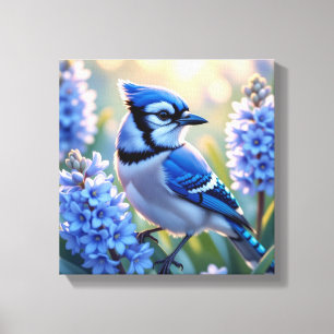 Hübsch Blue Jay und Lilacs Leinwanddruck