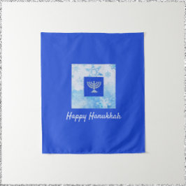 Hübsch Blue Menorah Hanukkah Wandteppich