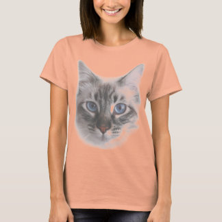 Hübsch Blue Mit Augen Kitty T-Shirt