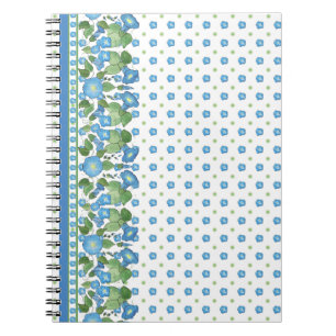Hübsch Blue Morning Glory Border Spirituosen Noteb Notizblock