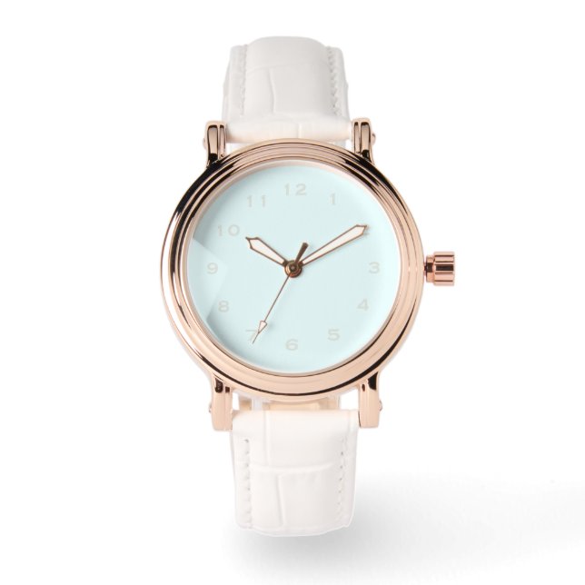 Hübsch Blue Rosegold eWatch Leather Band Armbanduhr (Vorderseite)